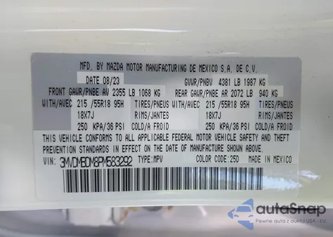 2023 Mazda Cx-30 2.5 S Premium from USA, damaged, VIN 3MVDMBDM8PM583292